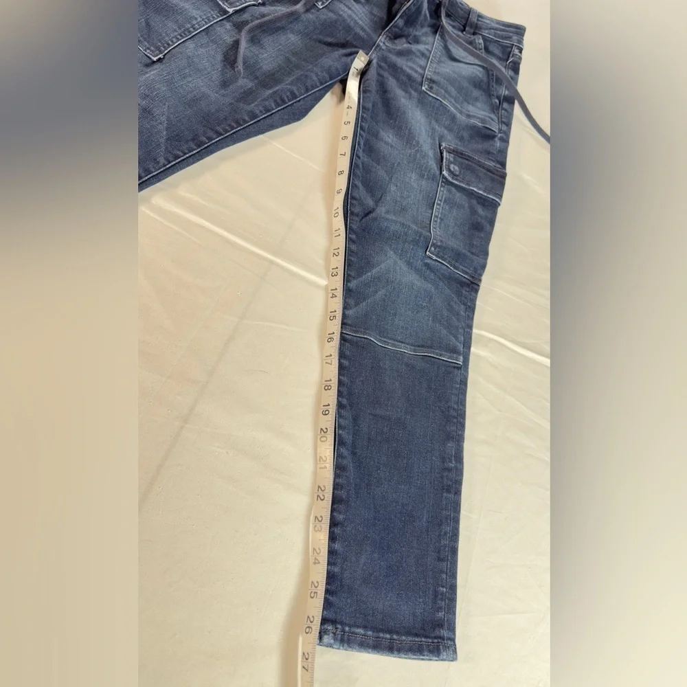 American Eagle Hi-rise jeggings Cargo Denim Pants w!Utility Pockets so 14 short - Picture 7 of 7